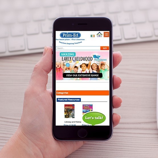 prime ed website showing on a phone